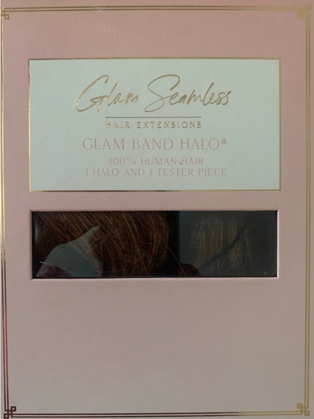 Glam Seamless Halo Hair Extensions - Brown with Caramel highlights. 20” length
